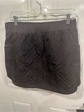 Talbots Black Quilted A-Line Skirt with Side Pockets